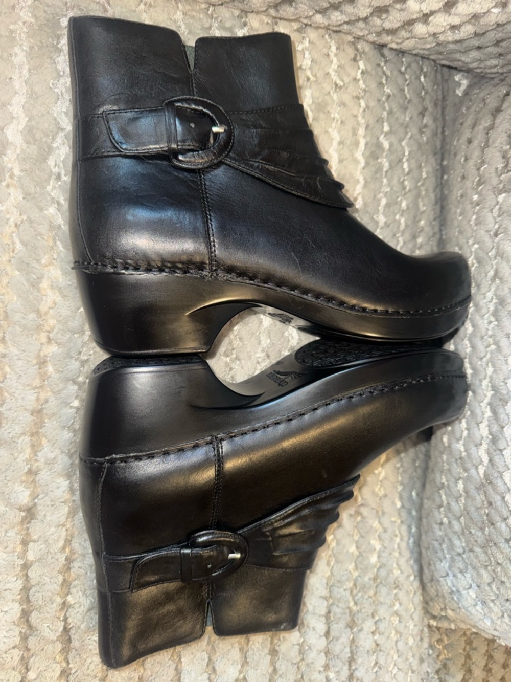 Dansko Black Leather Strap Detail Ankle Boots - Picture 9 of 9